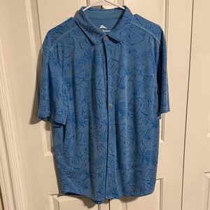 Tommy Bahama Blue Knit Polo with Marlin Logo